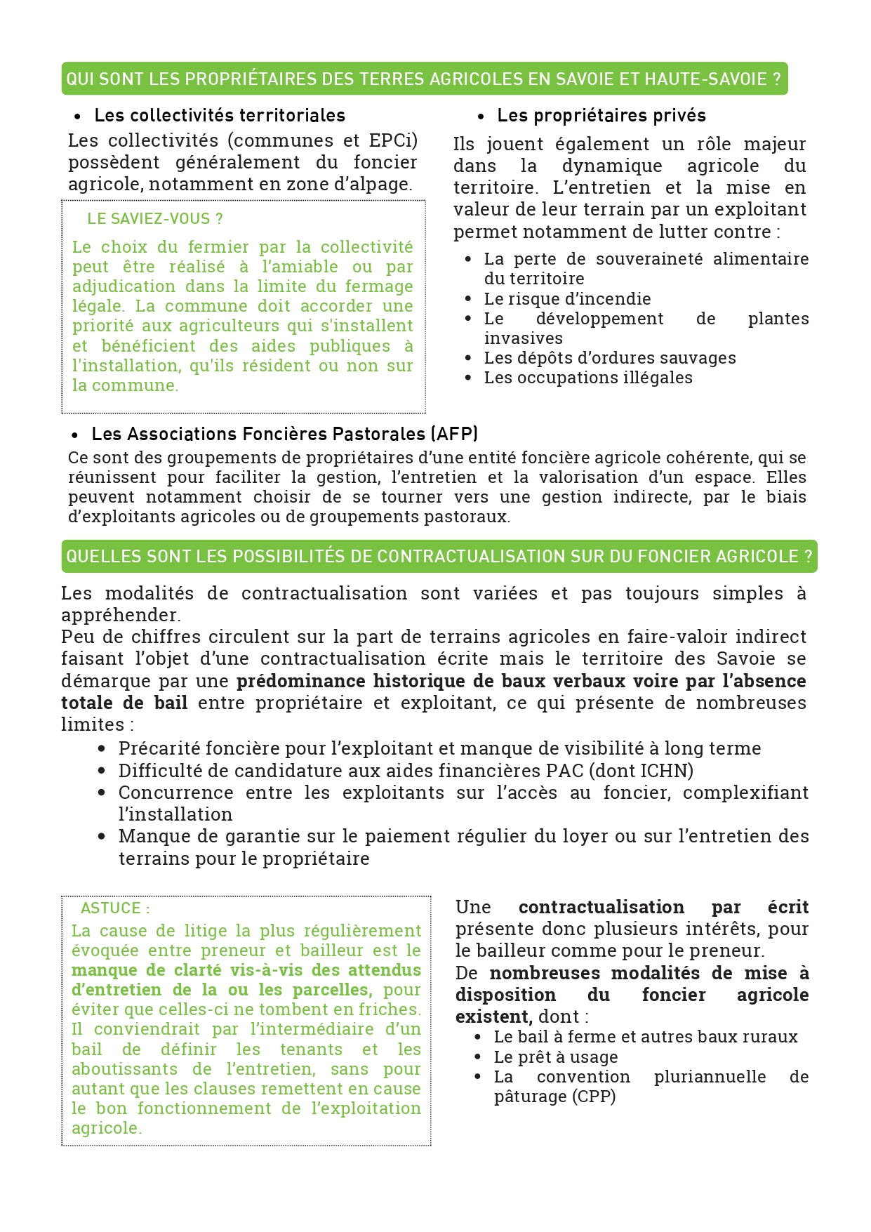 Fichen1 LecontextefoncierenSavoieMont Blanc Sensibiliserlacontractualisationdufoncieragricole page 0002